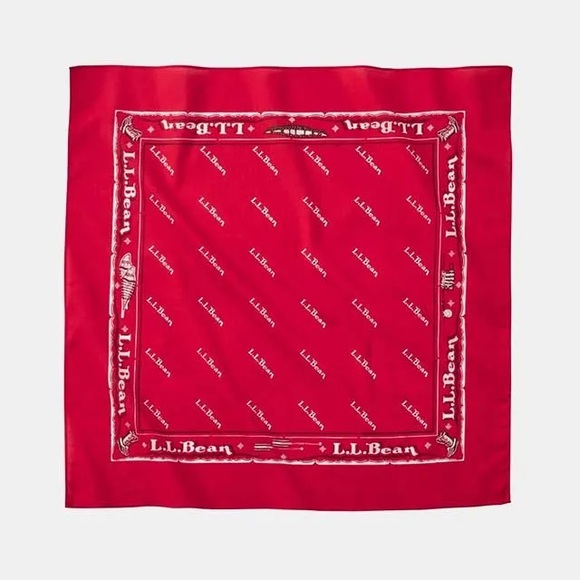 L.L. Bean Accessories - Vintage L.L. Bean Bandana Bandannas Red Cotton Made in USA
